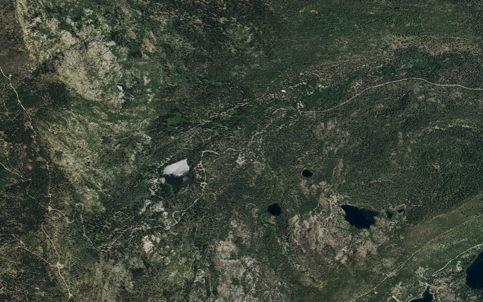 Aerial view centered on Packsaddle