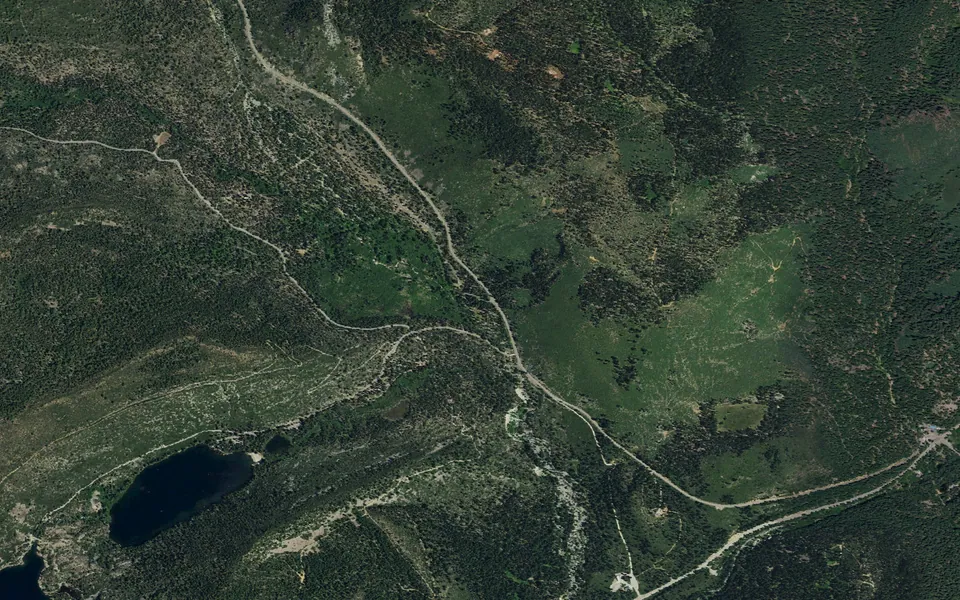 Aerial view centered on Salmon Creek