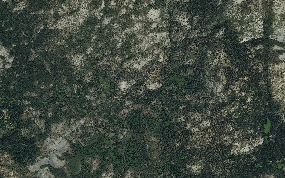 Aerial view centered on Upper Stony Creek Campground
