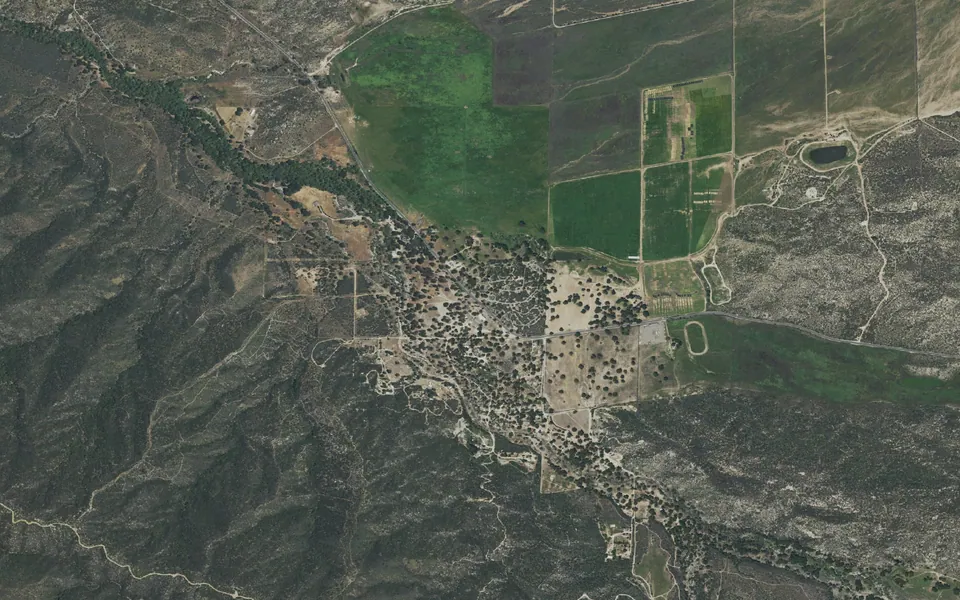 Aerial view centered on Oak Grove Campground