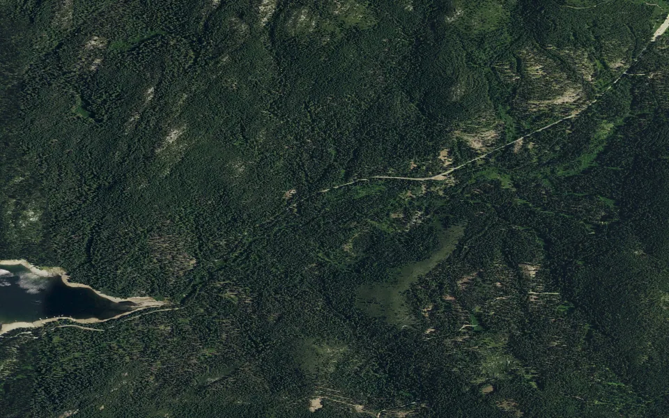Aerial view centered on Whitehorse Campground