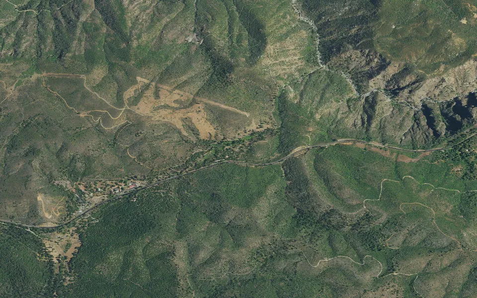 Aerial view centered on Lost Claim