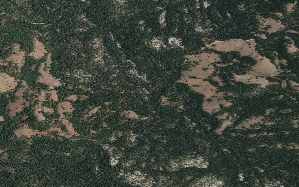 Aerial view centered on Niagara OHV Campground