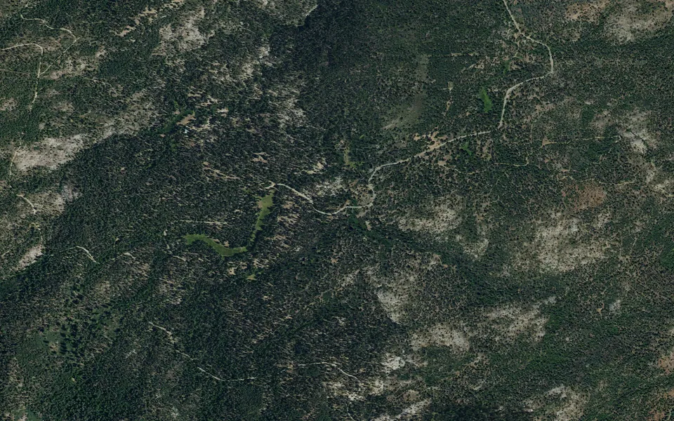Aerial view centered on Ten Mile Campground (CA)