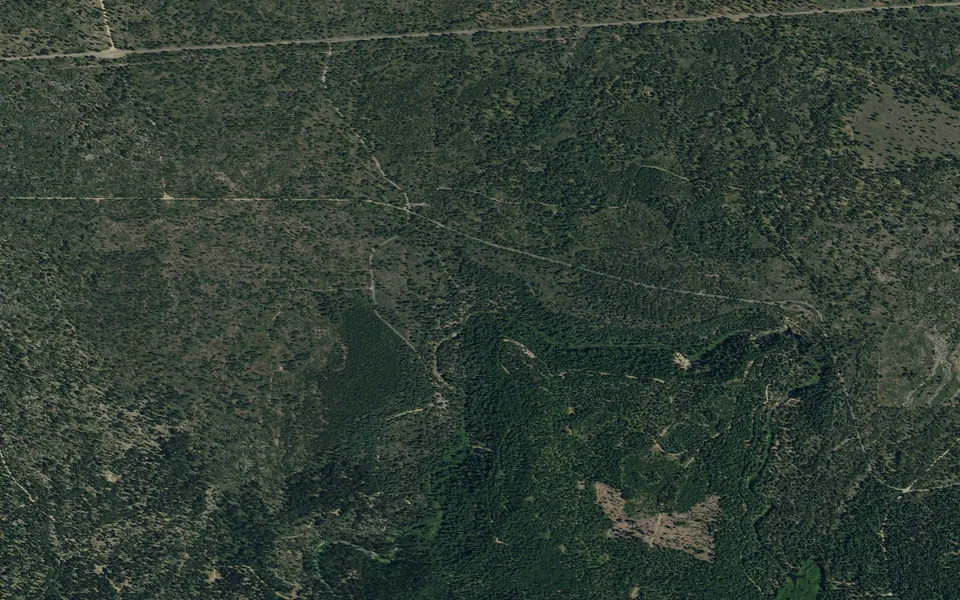Aerial view centered on Fowlers Campground