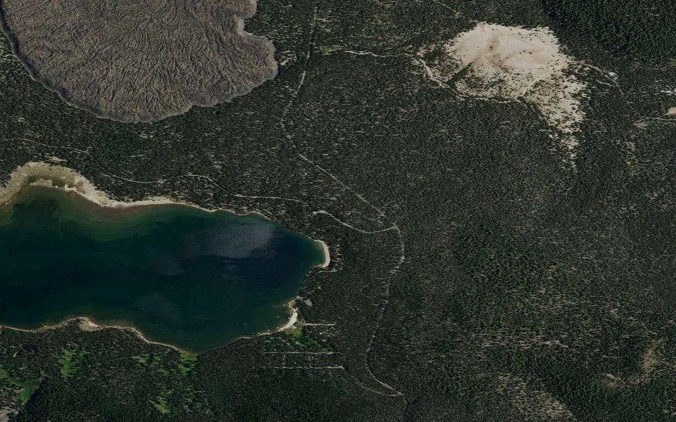 Aerial view centered on Medicine Lake Recreation Area