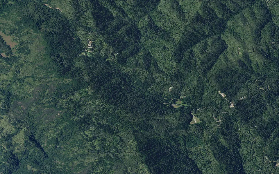 Aerial view centered on Wailaki Campground