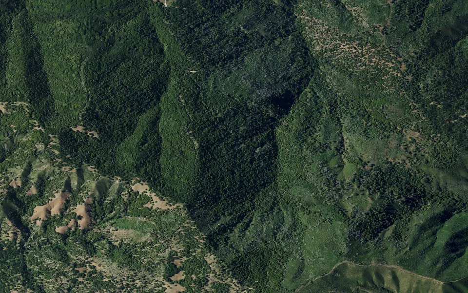Aerial view centered on White Oaks Campground