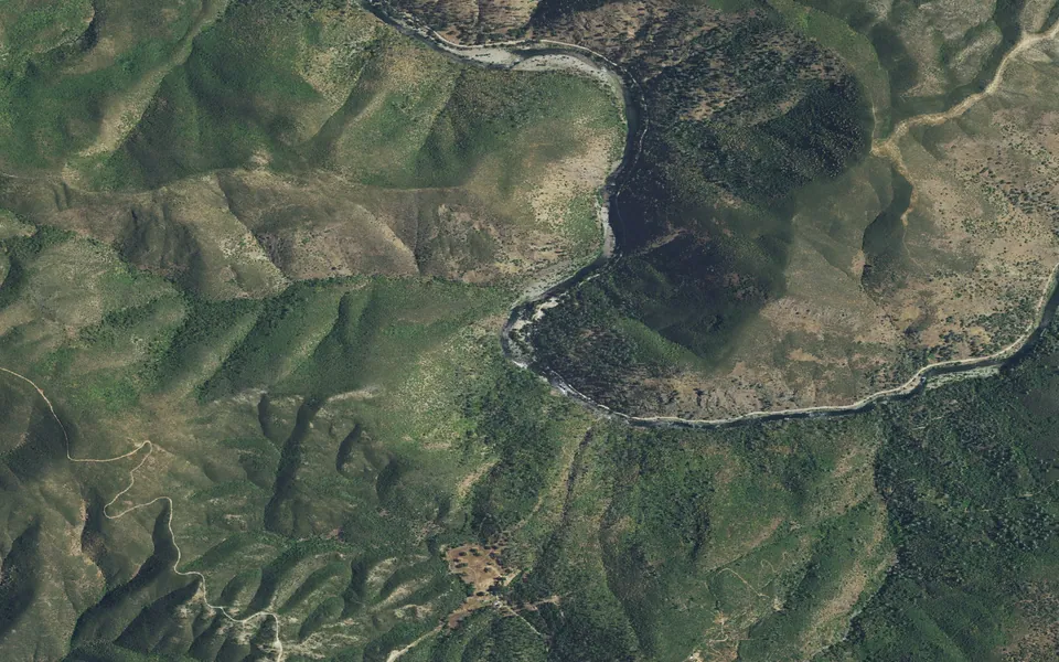 Aerial view centered on McCabe Flat Campground