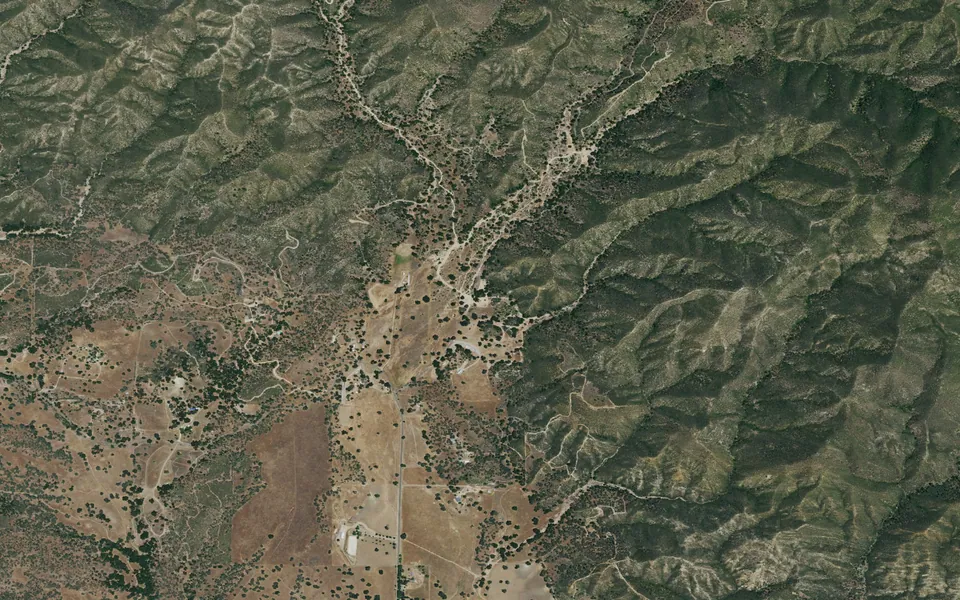 Aerial view centered on Turkey Flat OHV Staging Area