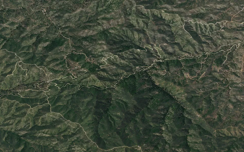 Aerial view centered on Navajo Flats Campground