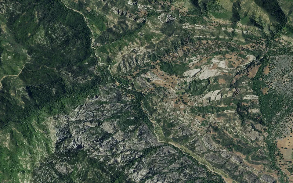Aerial view centered on Memorial Campground