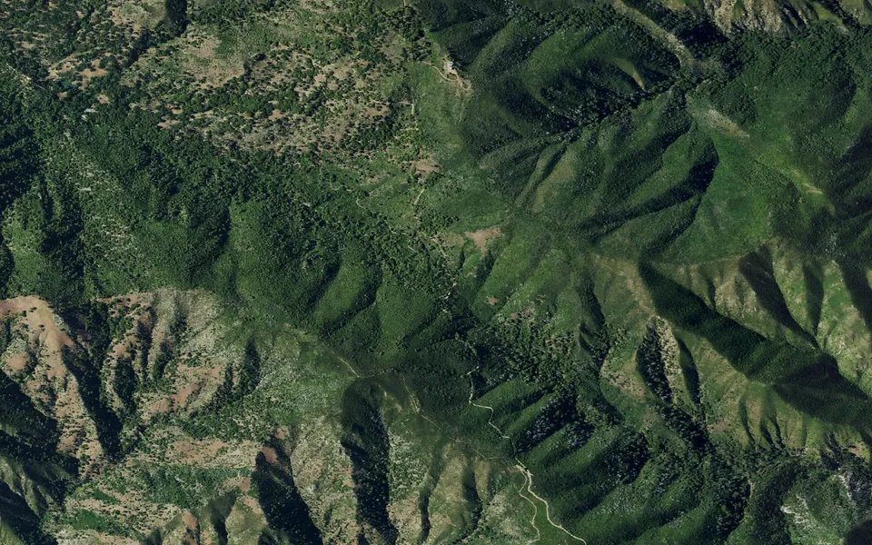 Aerial view centered on China Camp Campground