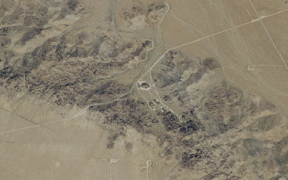 Aerial view centered on Sawtooth Canyon Campground