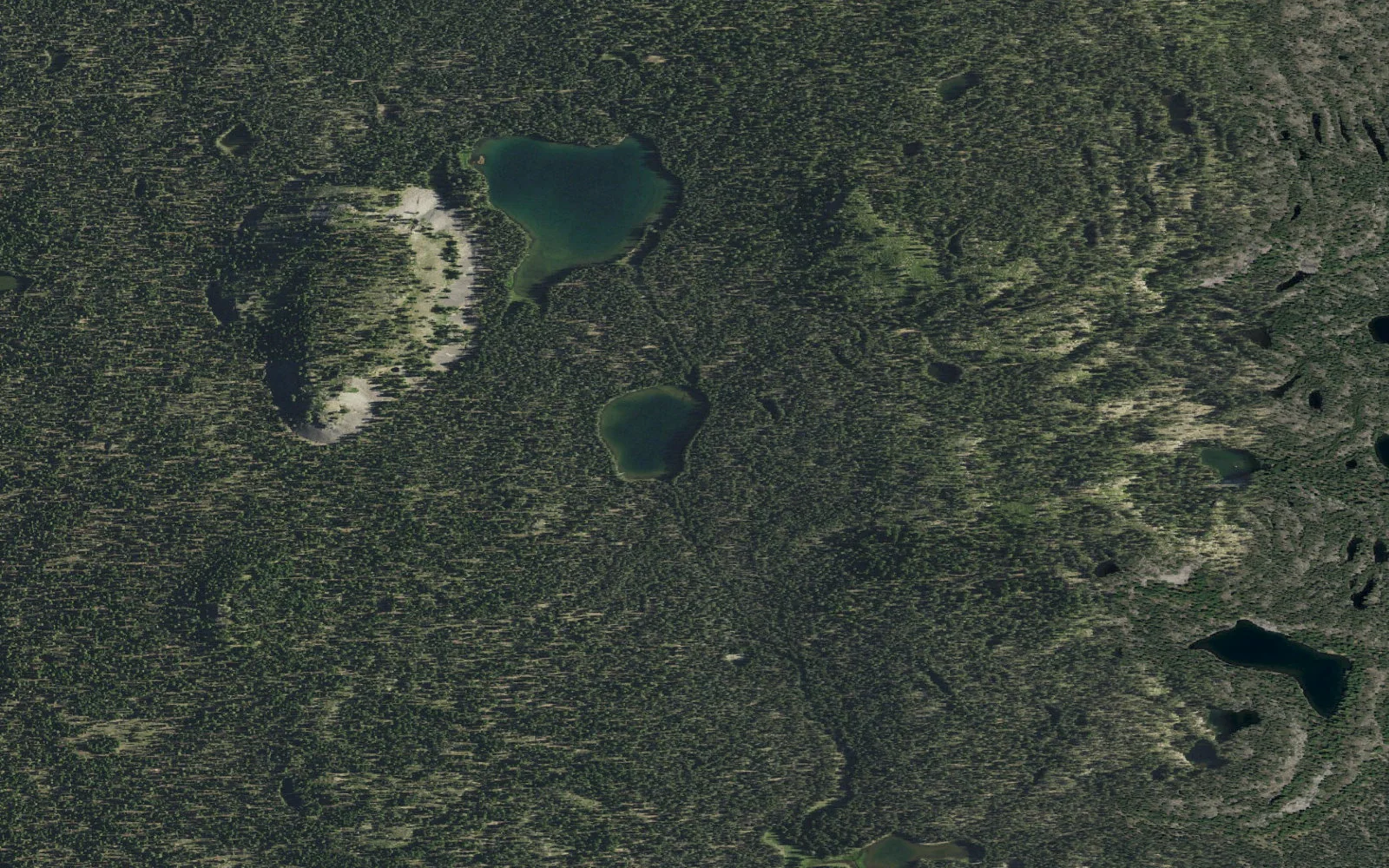 Aerial view centered on Black Lake camp area