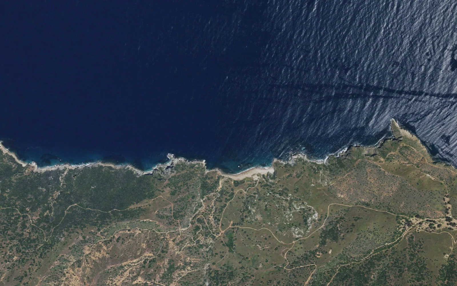 Aerial view centered on Parsons Landing camp area
