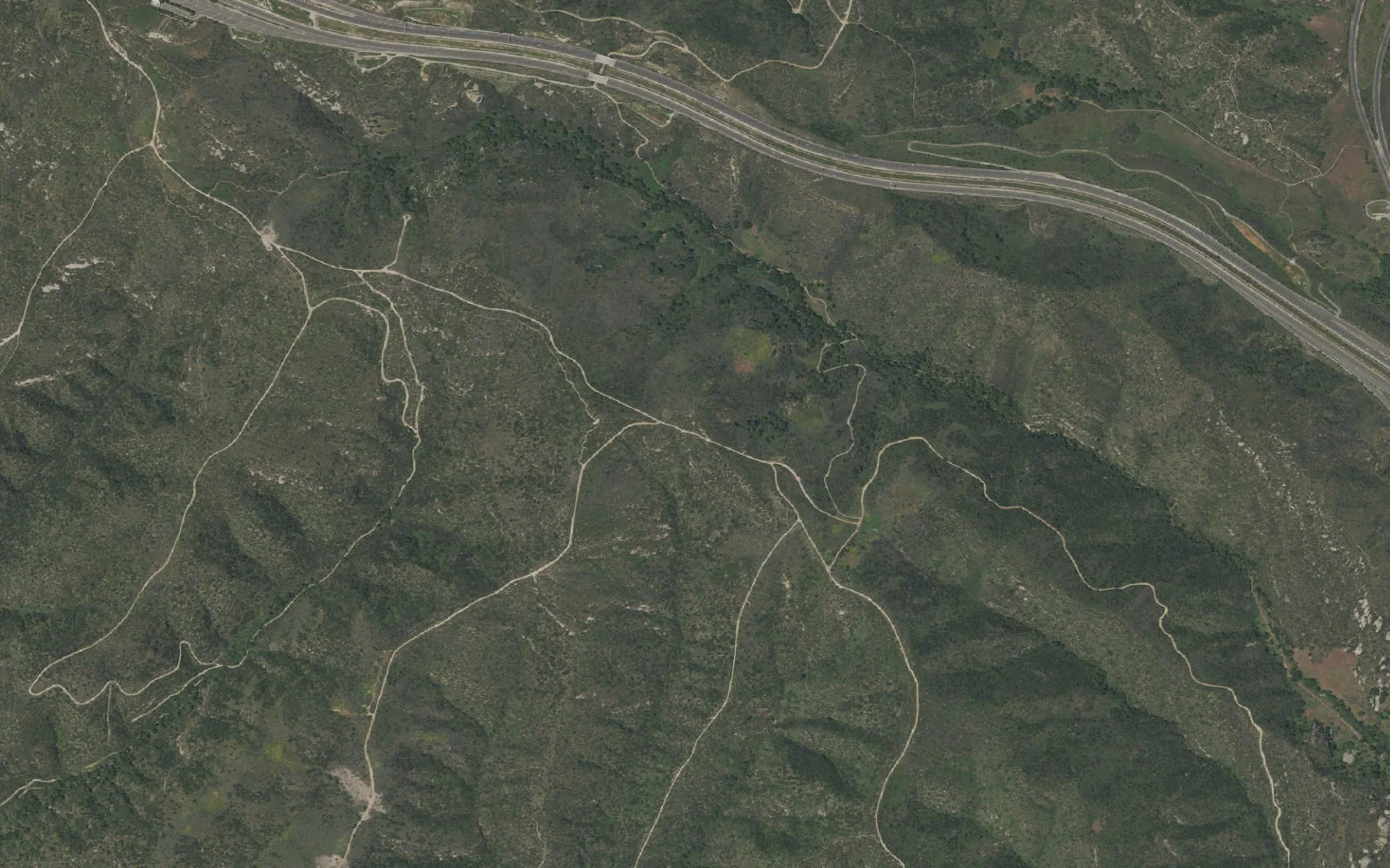 Aerial view centered on Deer Canyon Campground camp area