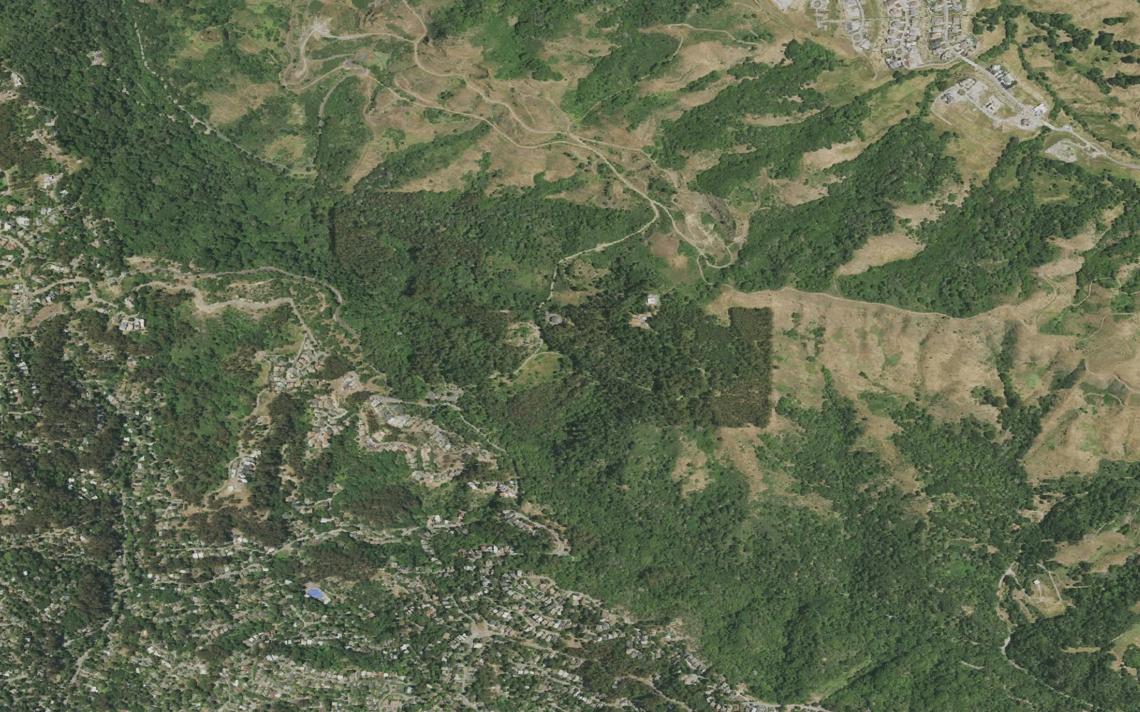 Aerial view centered on Sibley Backpack Camp