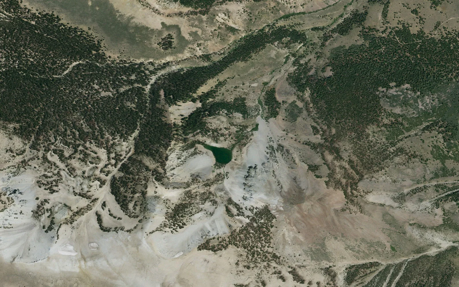 Aerial view centered on Emma Lake camp area