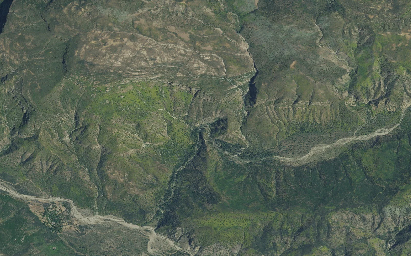 Aerial view centered on Matilija Camp
