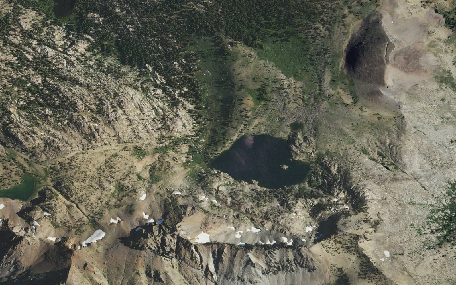 Aerial view centered on Winnemucca Lake camp area