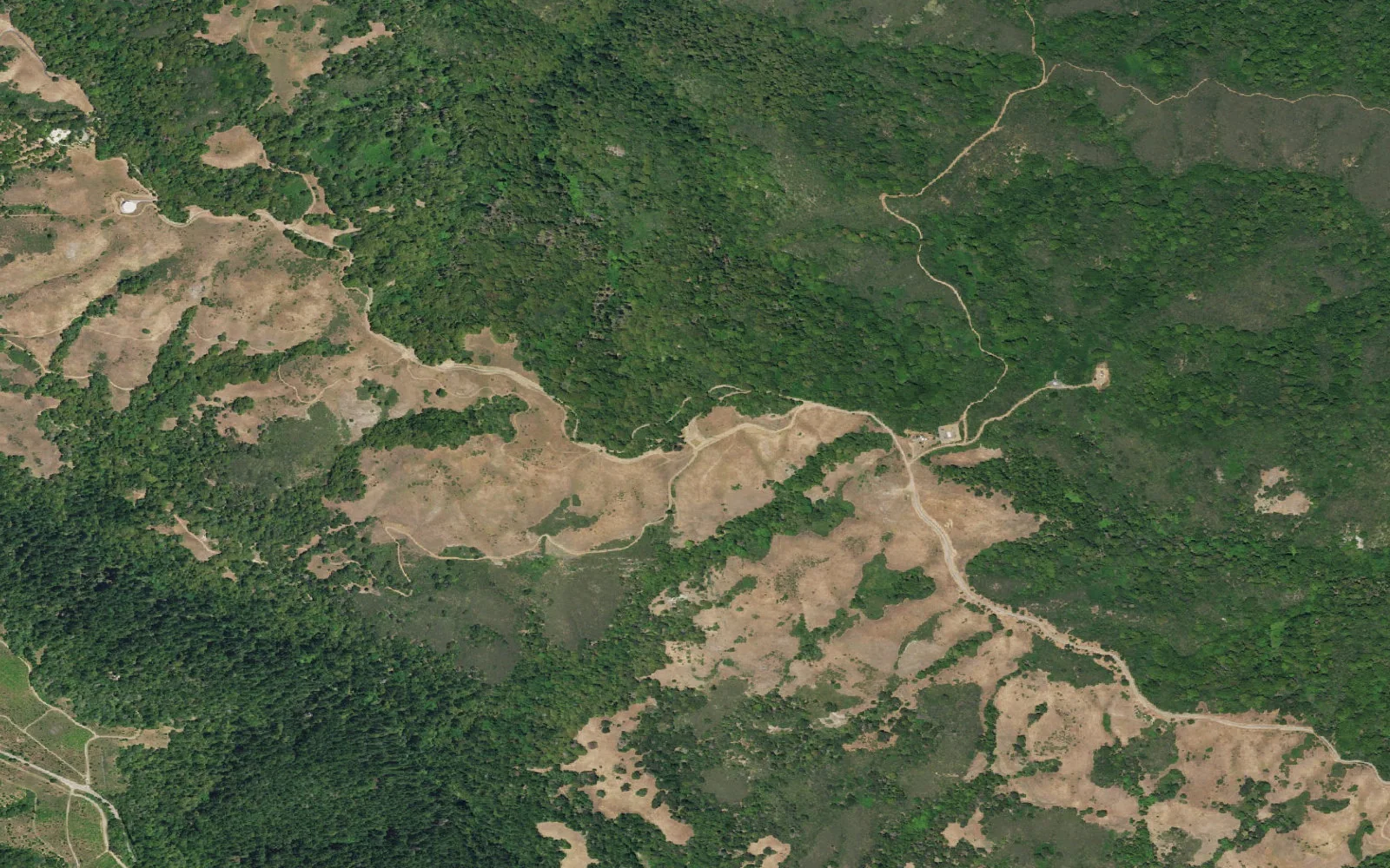 Aerial view centered on Black Mountain Backpack Camp