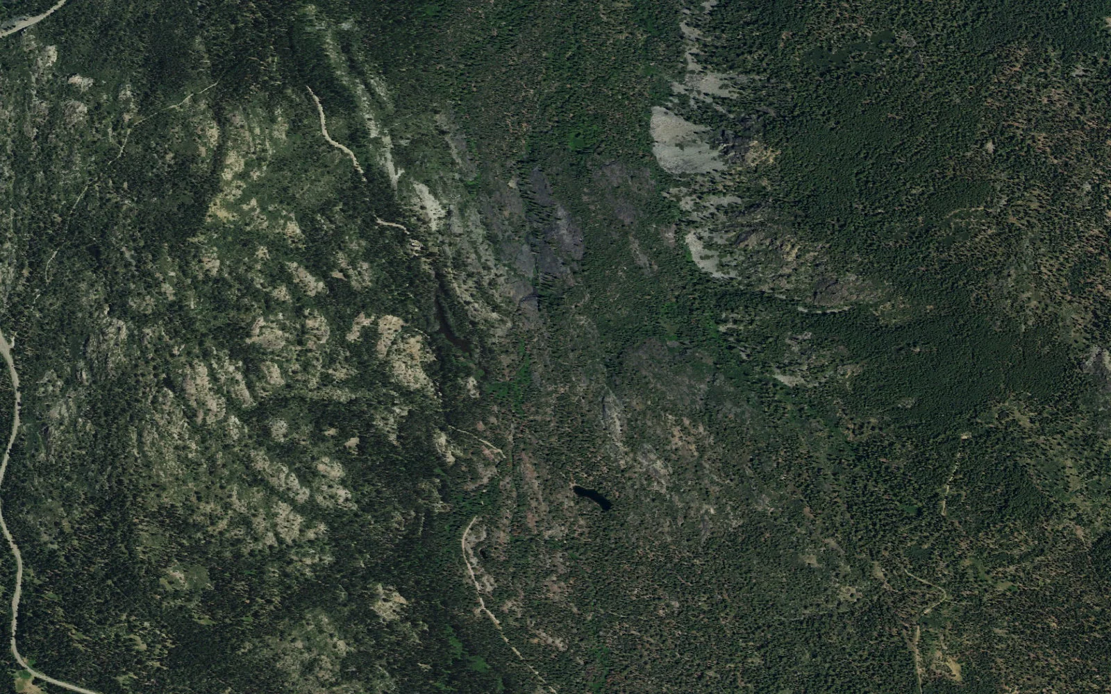 Aerial view centered on Smith Lake camp area