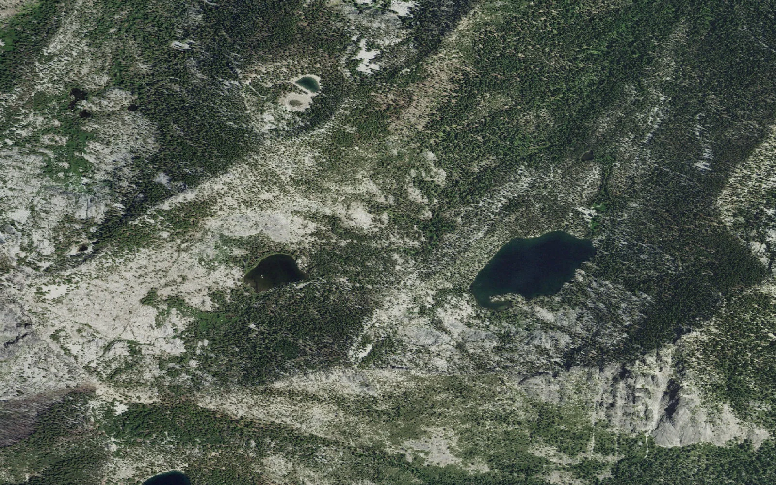Aerial view centered on Sugar Lake camp area