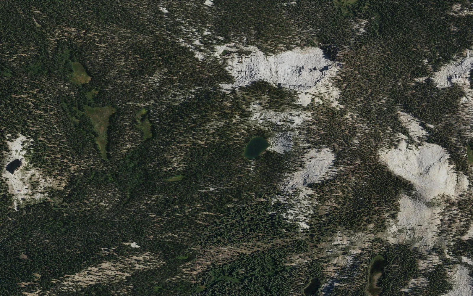 Aerial view centered on Duck Lake camp area