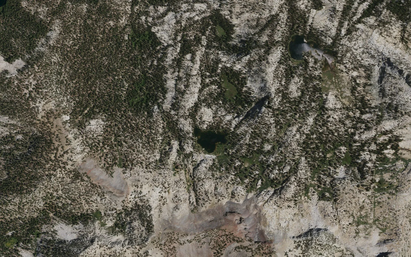 Aerial view centered on Frog Lake camp area