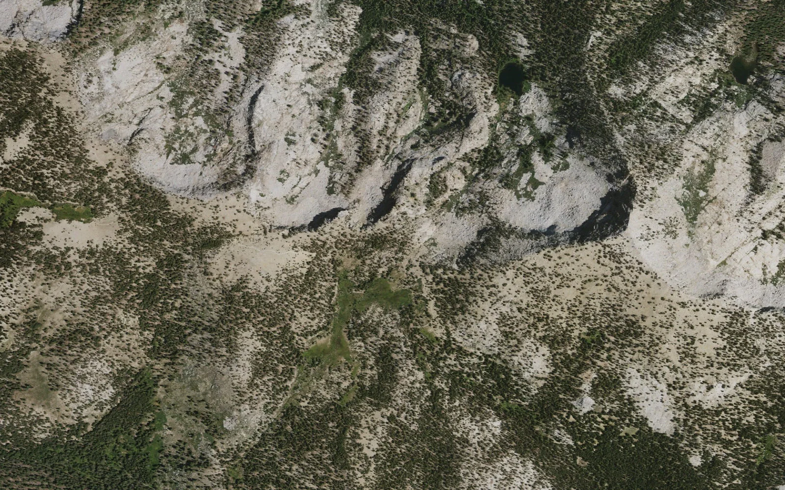 Aerial view centered on Givens Lake camp area