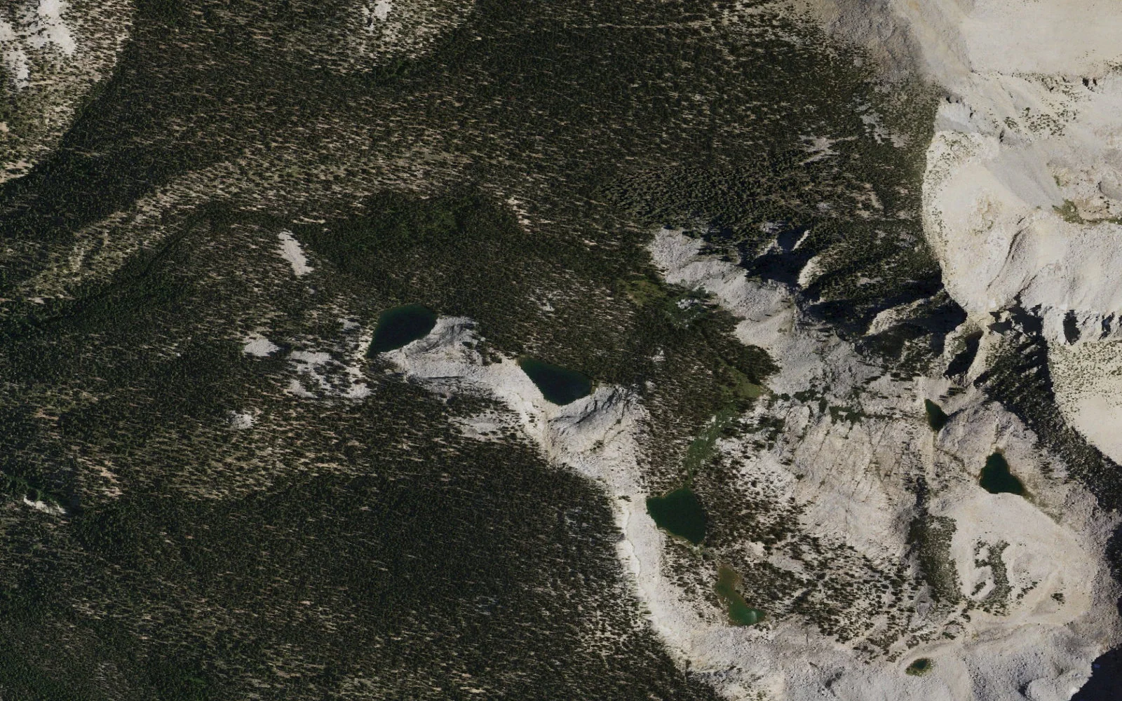Aerial view centered on Hooper Lake camp area