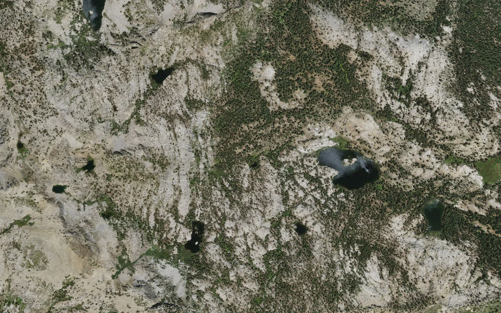Aerial view centered on Long Lake camp area