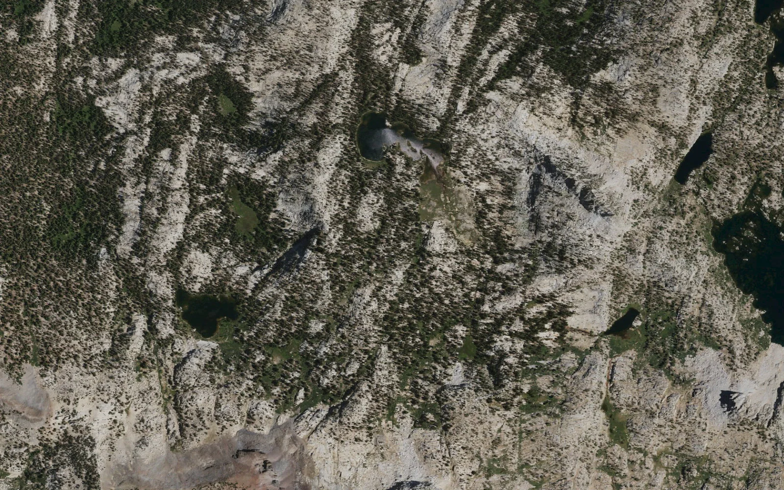 Aerial view centered on Margaret Lakes camp area