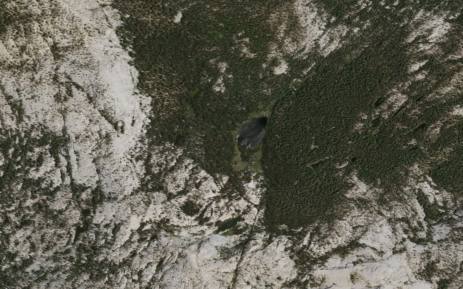 Aerial view centered on Nelson Lakes camp area