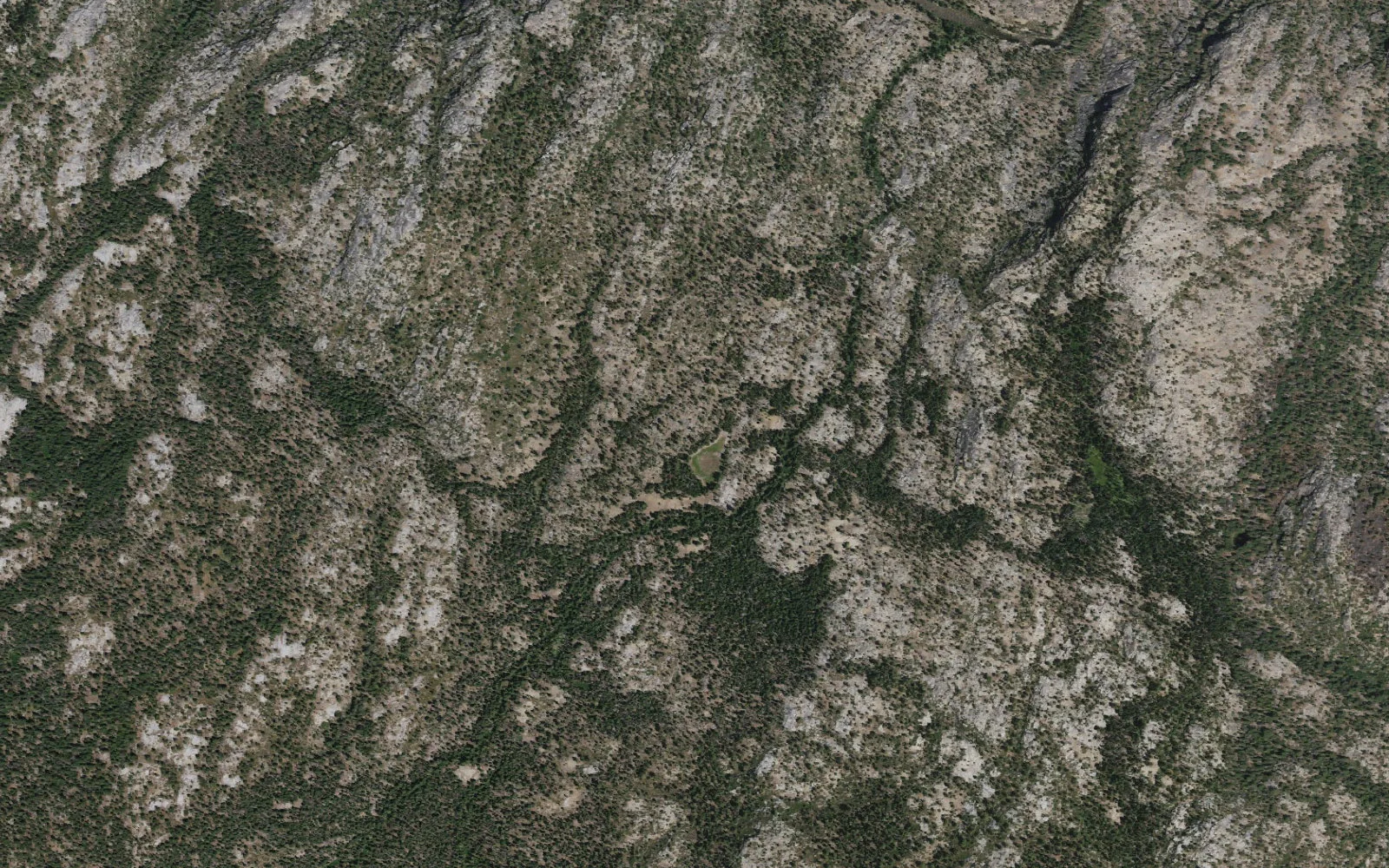 Aerial view centered on Portuguese Flat camp area
