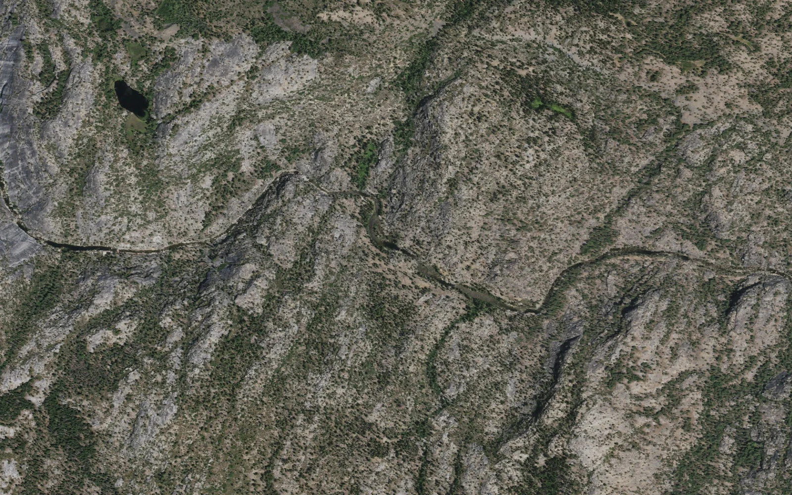 Aerial view centered on Rattlesnake Crossing camp area