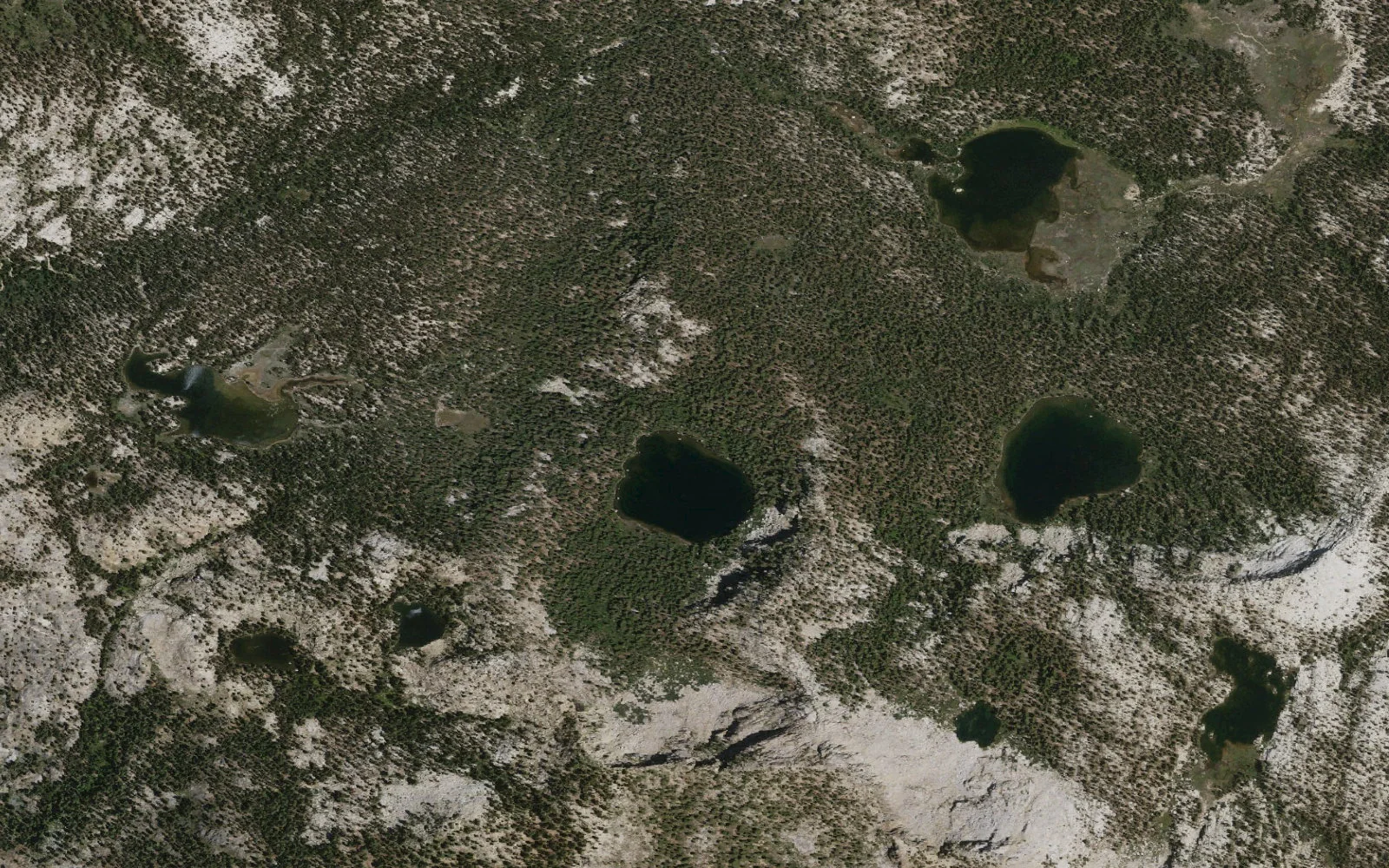 Aerial view centered on Swede Lake camp area