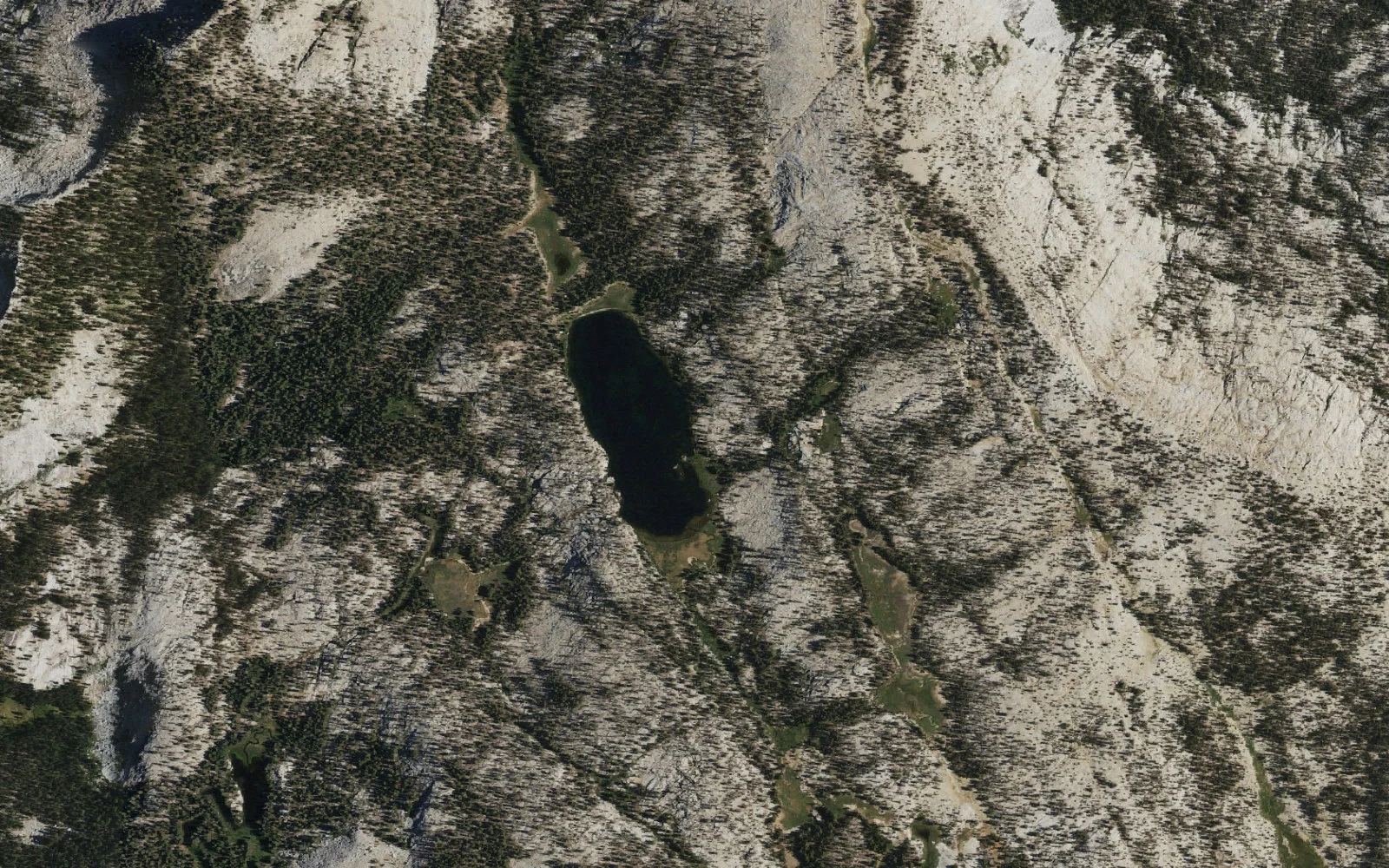 Aerial view centered on Woodchuck Lake camp area