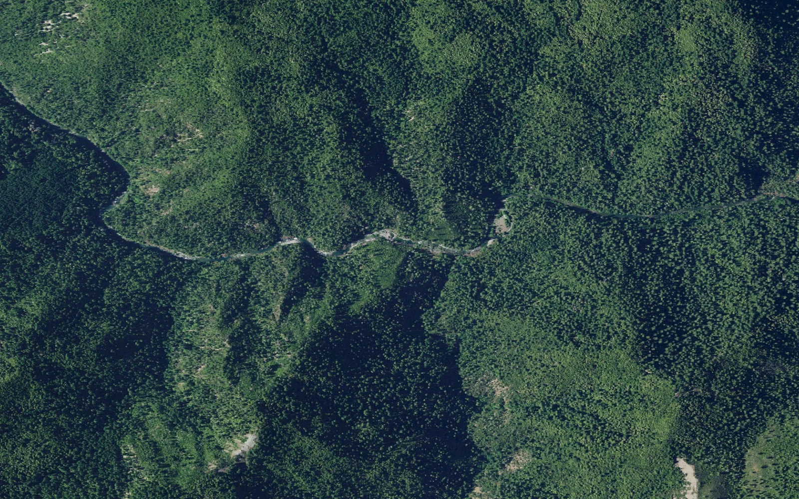 Aerial view centered on Buck Creek Camp