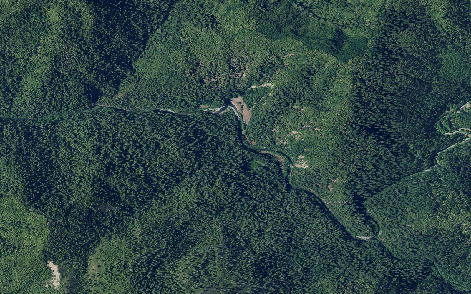 Aerial view centered on Elkhorn Bar Camp