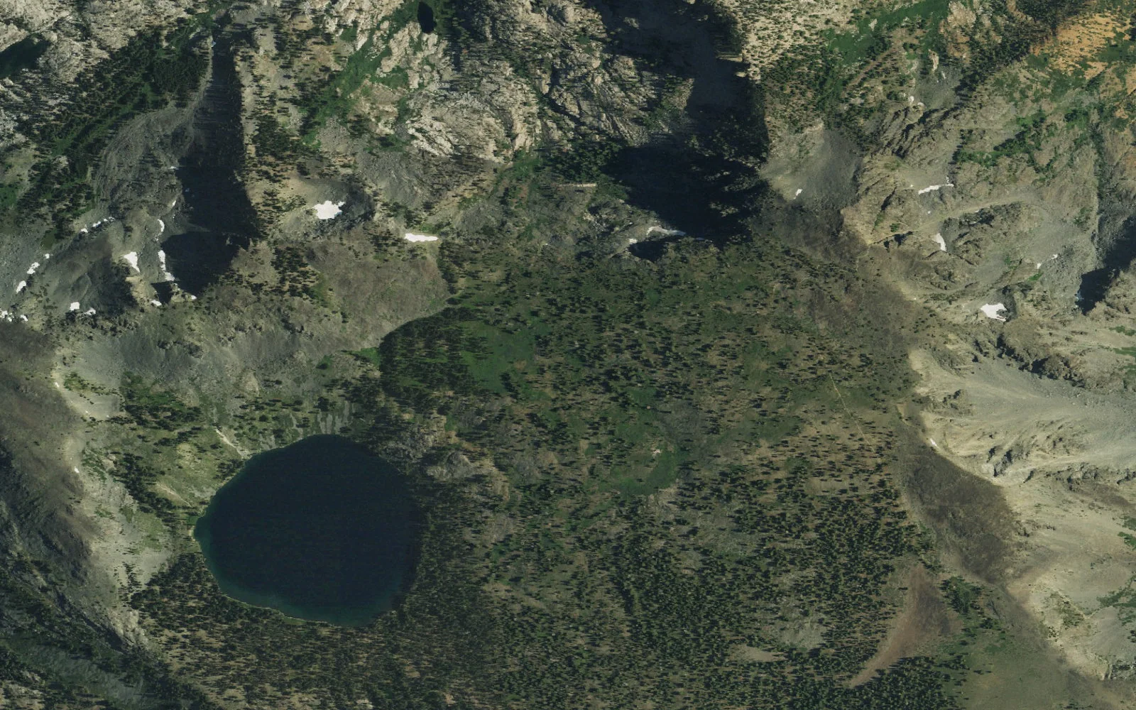 Aerial view centered on Richardson Lake Corridor camp area