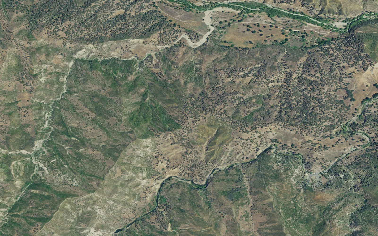 Aerial view centered on Redbud Trailhead
