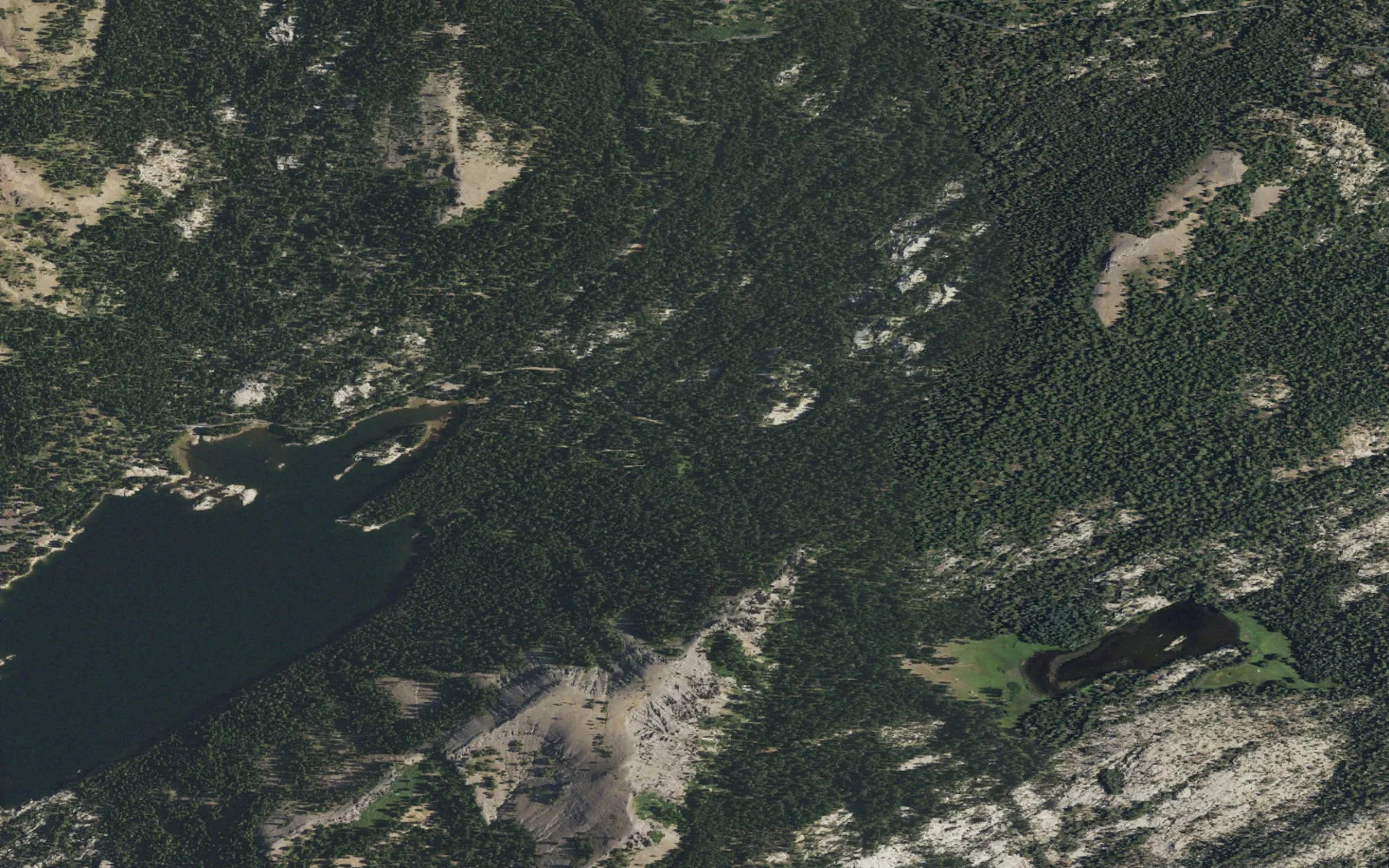 Aerial view centered on Silver Valley Trailhead