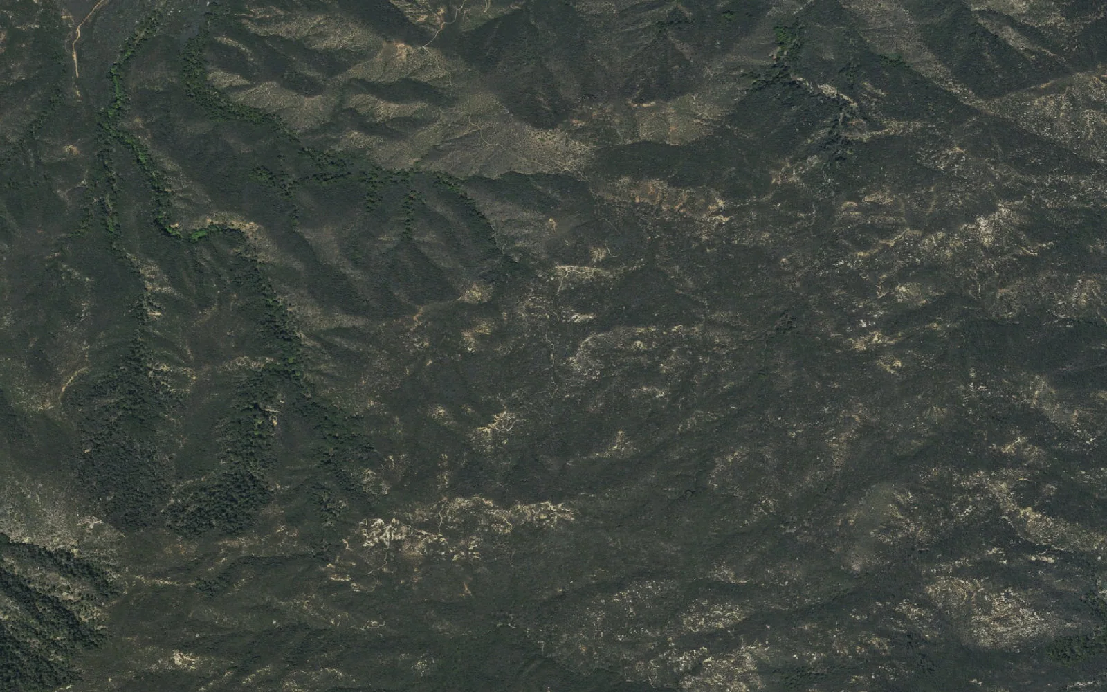 Aerial view centered on Dripping Springs Trailhead