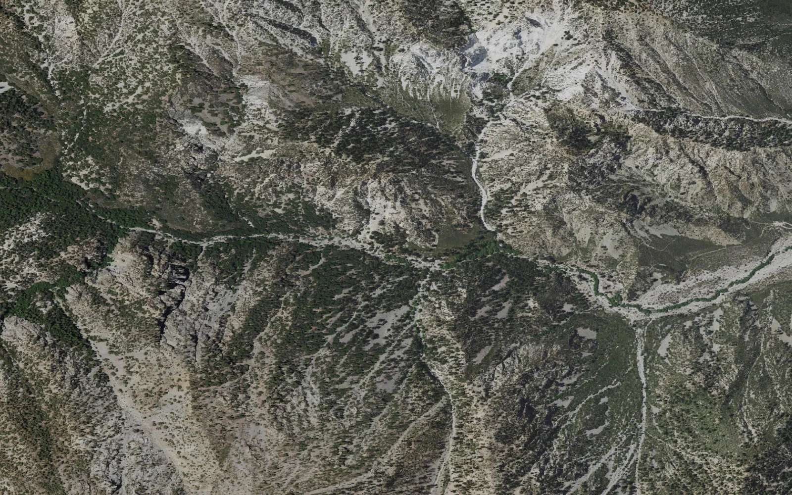 Aerial view centered on Middle Fork Lytle Creek Trailhead