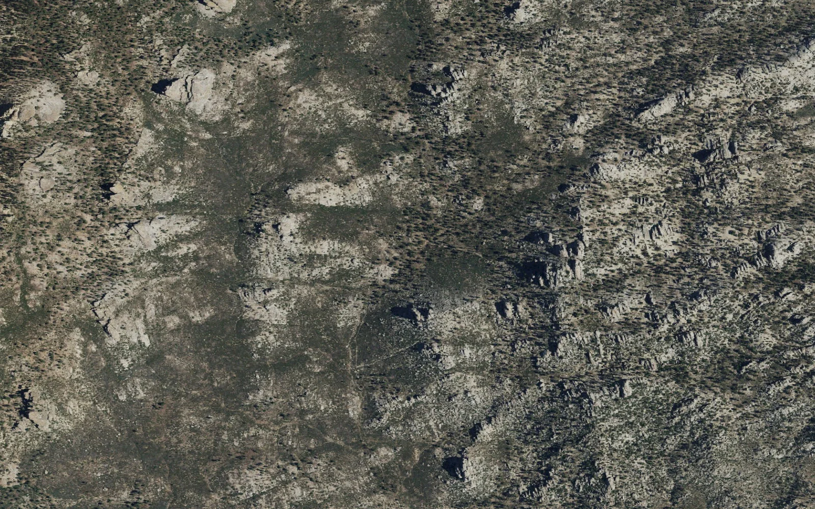 Aerial view centered on Domeland Trailhead