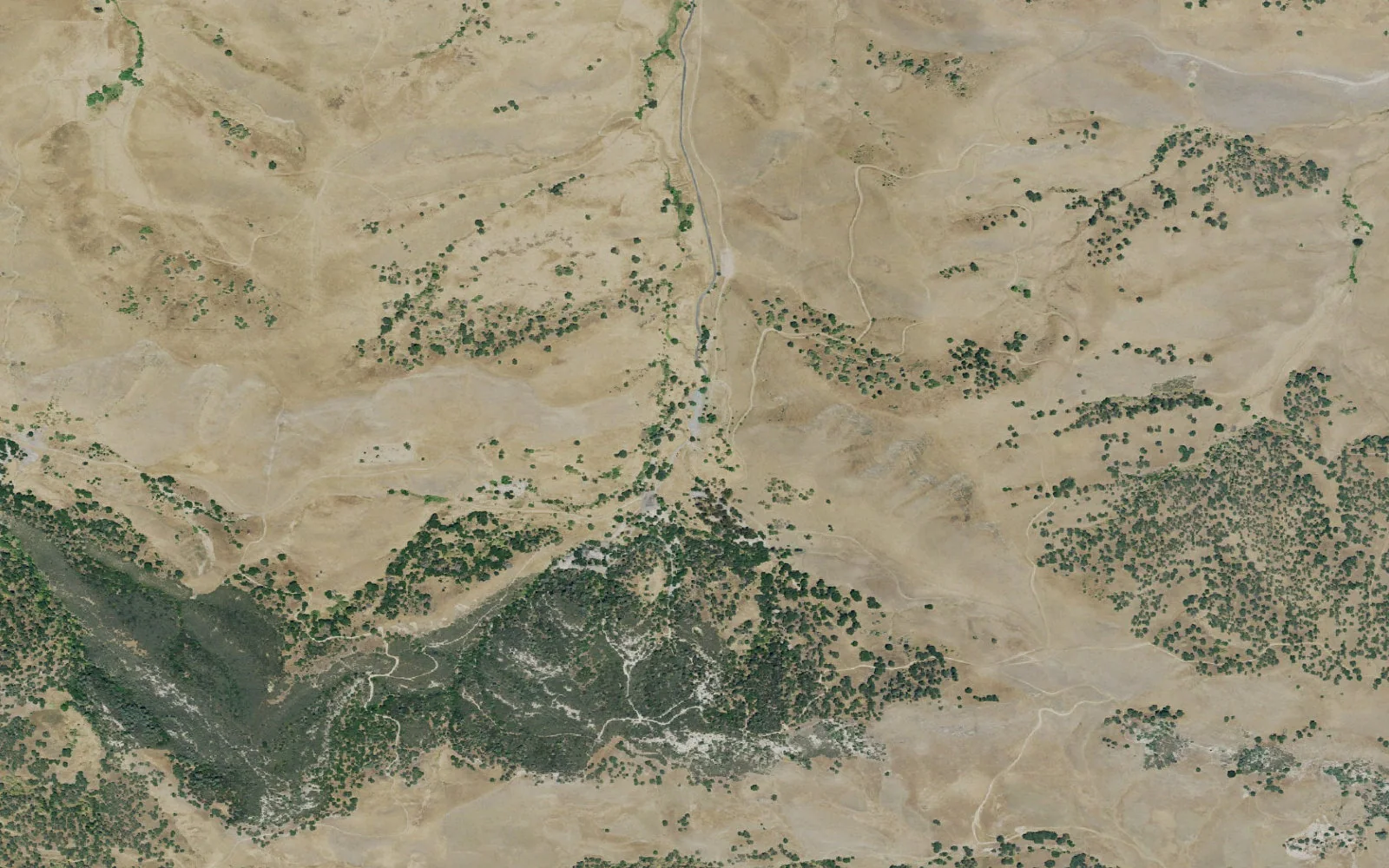 Aerial view centered on Black Diamond Mines Trailhead