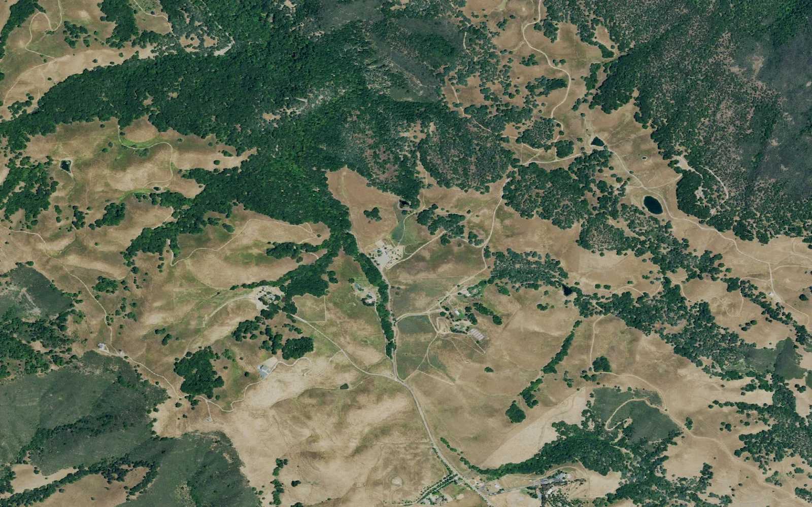 Aerial view centered on Morgan Territory Road Staging Area