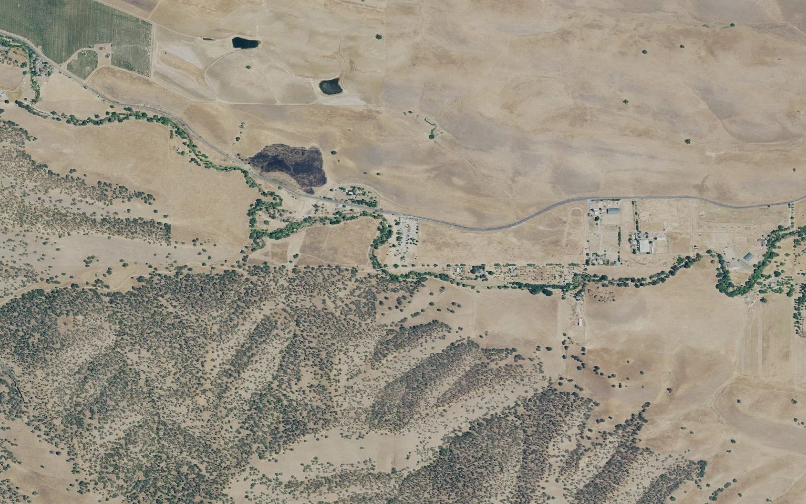 Aerial view centered on Round Valley Regional Preserve Trailhead